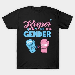 Gender Reveal Party Keeper Of Gender Boxing Gift For Men Women T-Shirt